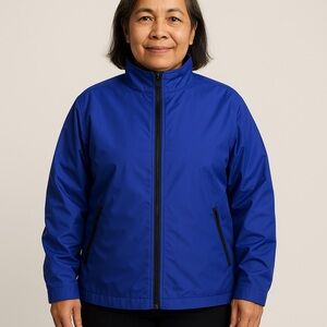 Eddie Bauer Women's M Royal Blue Windbreaker Jacket Nylon Lightweight VTG